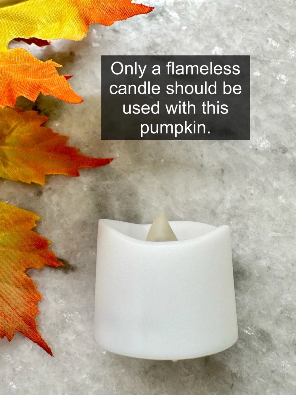 New Halloween RESIN Faux Wicker Black Jack-o'-Lantern Pumpkin w/ Tea Light - 7”